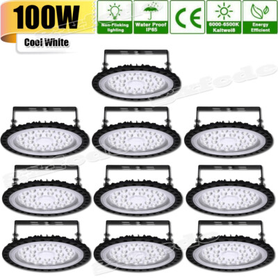 10X 100W 100Watt UFO LED High Bay Light Shop Light Warehouse Gym Industrial Lamp