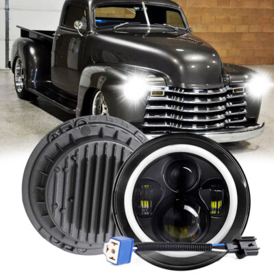 7'' Round LED Headlight Hi/Lo Fit Chevy Truck 47-1957 C20/30 Pickup 61-1974