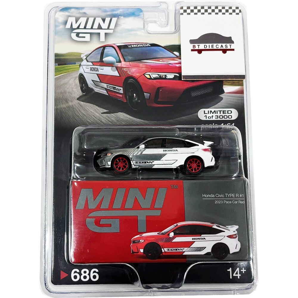 ミニカー MINI GT Honda Civic TYPE R 1:64 chase TSM Mini GT 1:64 Honda Civic Type R FK8 - Rallye Red *Chase