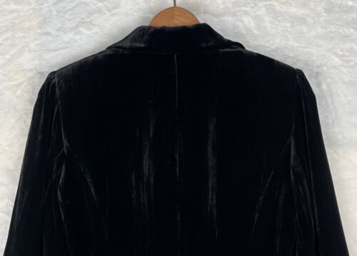 Semantiks Anthropologie Whimsy Goth Crushed Black Velvet Lined Jacket Blazer 8P - Bild 15 von 19