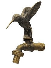 Brass Garden Tap Faucet Hummingbird Spigot Vintage Water Home Decor Outdoor