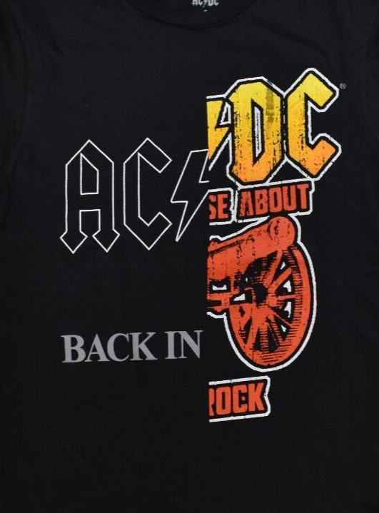 AC/DC Mens ACDC Split Graphic For Those Aout To Rock Back In Black Shirt New S