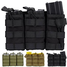 Tactical Molle Triple Magazine Pouch Open Top 5.56.223Rifle Mag Cartridge Holder