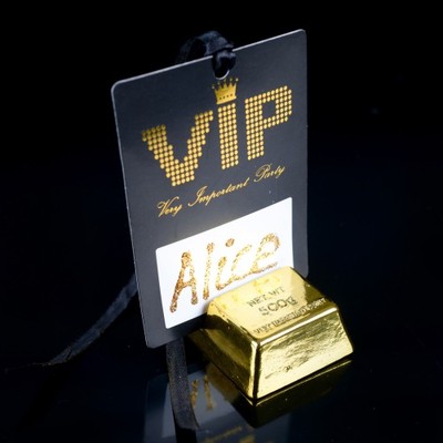 Tischkarte 'VIP Pass' (10Stk.) Very Important Party Feste schwarz gold