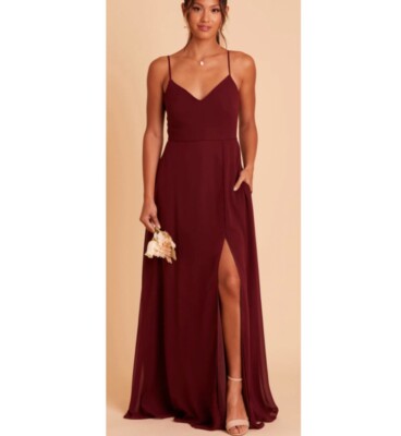Birdy Grey Adelle Dress Chiffon CABERNET Medium NEW NWT BRIDESMAID WEDDING  | eBay