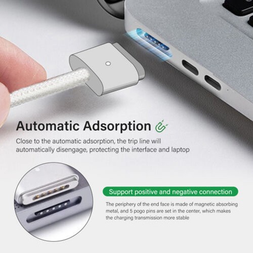 NEW Genuine Apple 140W USB-C to Magnetic 3 Cable, Compatible with Mac Pro/Air 2M - Picture 8 of 10