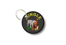 Keychain Round Printed Double-Sided Jungle Animal