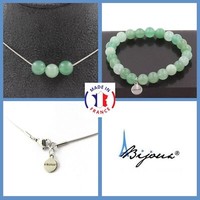Steine Und Mineralien. Schmuckset Armband Halskette 3 Perlen Aventurin 8 Mm. C