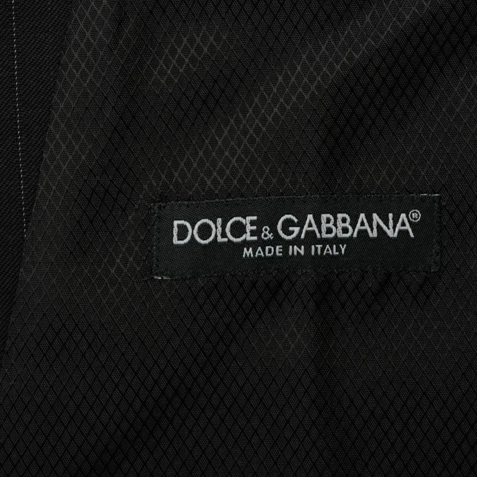 Colete Dolce & Gabbana masculino preto 100% lã listrado cinco botões EUA 34 IT 44 - Imagem 3 de 3