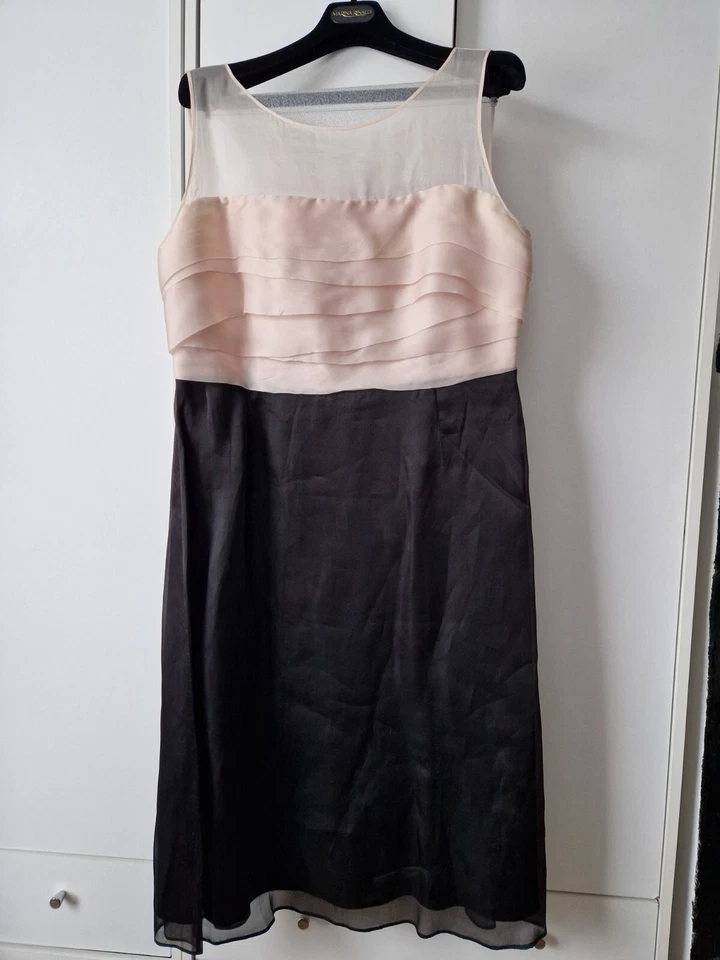 Vestido Marina Rinaldi Damas Talla XL Seda Bebé Rosa Negro Cambio Boda Fiesta  Foto 4 de 4