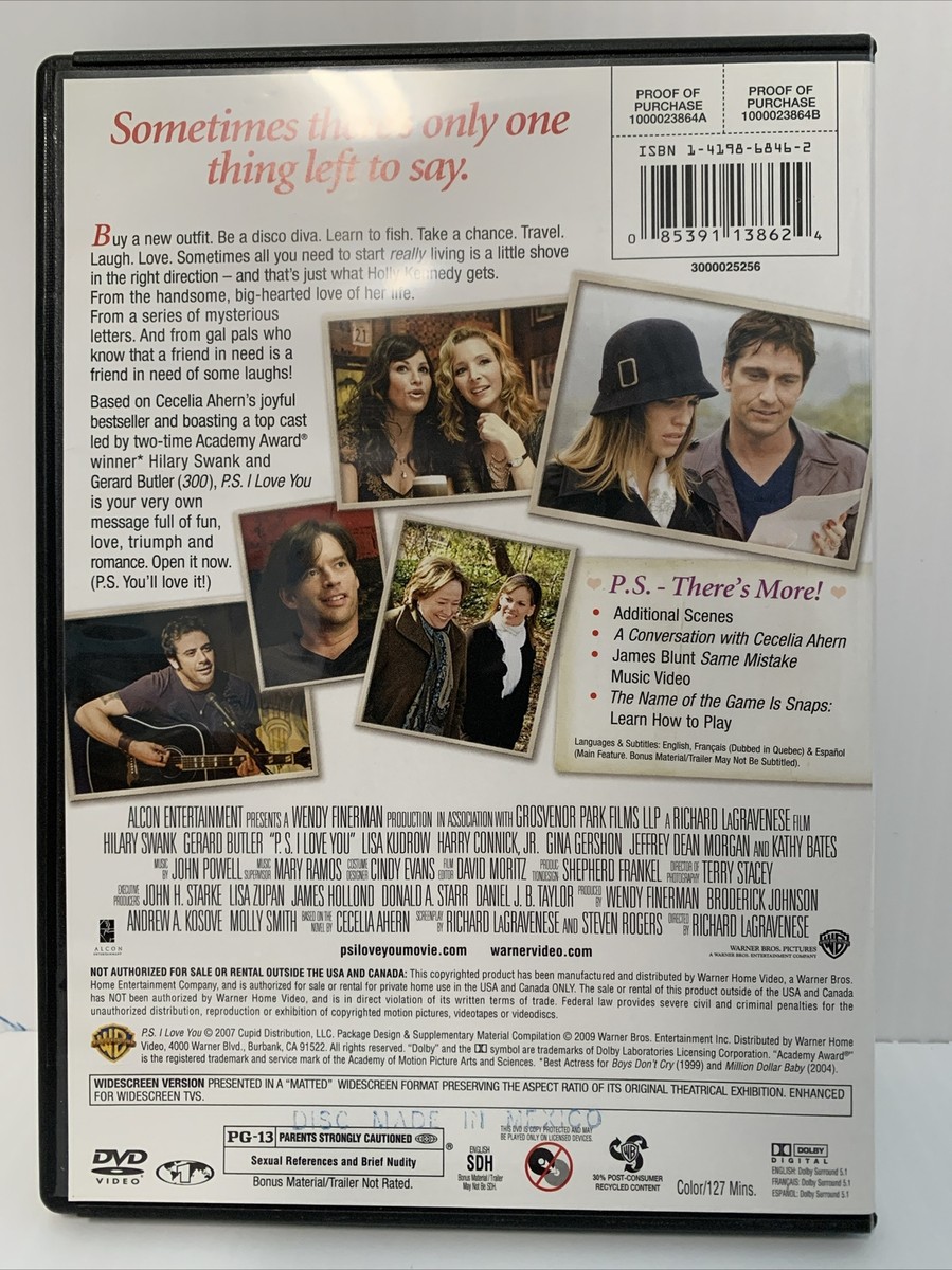 P.S. I Love You - DVD By Hillary Swank Gerard Butler Lisa Kudrow P.S. I Love You - DVD By Hillary Swank Gerard Butler Lisa Kudrow