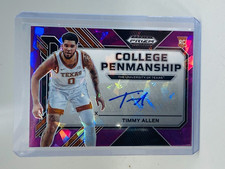 2023 Panini Prizm Draft Timmy Alen RC College Penmanship Purple Ice #95/99
