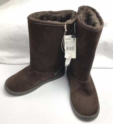 Joe Boxer Women's Samantha Mid-Calf Boot Brown Faux Fur lining. NWT - Picture 10 of 12