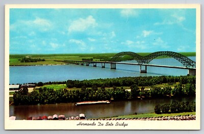 TN, Hernando De Soto Bridge Memphis on the Mississippi, Vintage Postcard