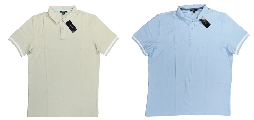 Camisa Polo Alfani Manga Corta Texturizada Tejido 2 Botones Para Hombre Nueva con Etiquetas Elige Talla