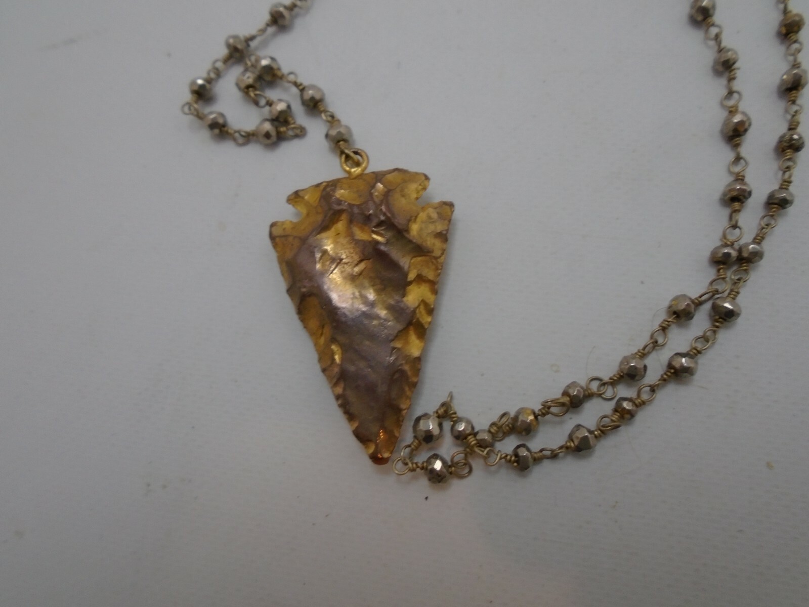 Stunning statement NECKLACE with dangle Gold tone… - image 7