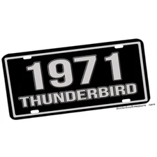 Compatible w Thunderbird Muscle Car 1967-2021 Black Silver Metal License Plate