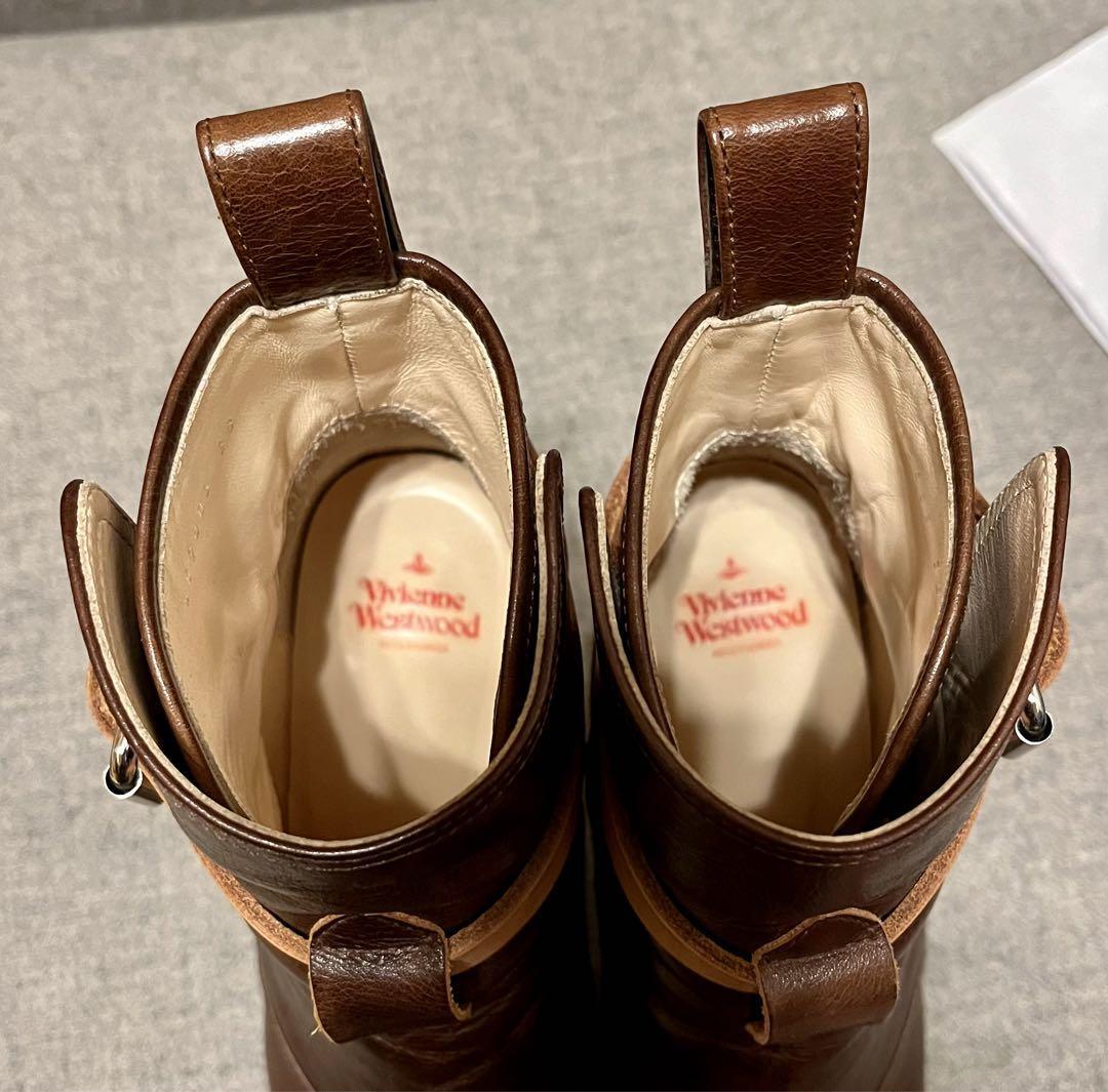 最終お値下げでーす！日本製　ヴィヴィアンウエストウッド　ショートブーツ　ブラウン Vivienne Westwood Brown Short Boots 7.0US - Final Odesu