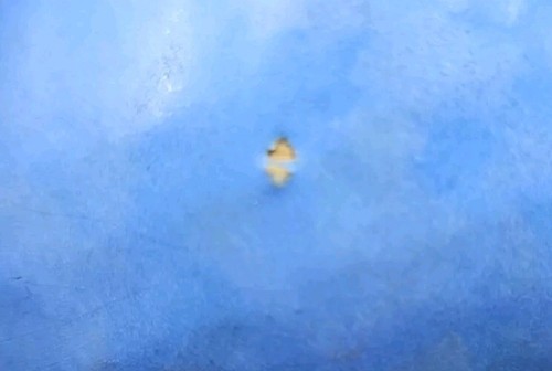 Vintage 1930’s Brush McCoy Mottled Blue Yellow Ware Vellum Fawn Vase - Picture 5 of 9