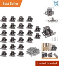 24 Pack Cabinet Latches Double Roller Catch Antique Bronze for Cupboards Doors
