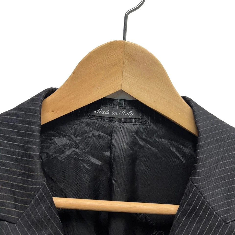 Versace Classic V2 Wool Striped Blazer Black Jacket Men’s Size 52 - Image 3 of 4