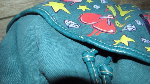 RED Marc Ecko Teal Canvas Emoji Print Style Purse Shoulder Bag CrossBody - Picture 12 of 12