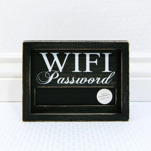 8x6x1.5 Wood Frame Chalkboard Sign (WIFI) Black, White Black & White Farmhouse