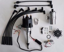 small cap CHEVY INLINE 6 Cylinder 235 Black HEI Distributor + Chrome Coil +Wires