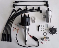 small cap CHEVY INLINE 6 Cylinder 235 Black HEI Distributor + Chrome Coil +Wires