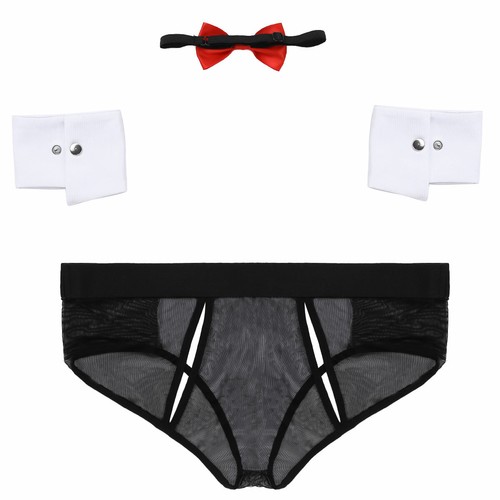 TiaoBug Men Stripper Costumes Tuxedo Briefs Mankini Waiter Policeman AU - Picture 43 of 46