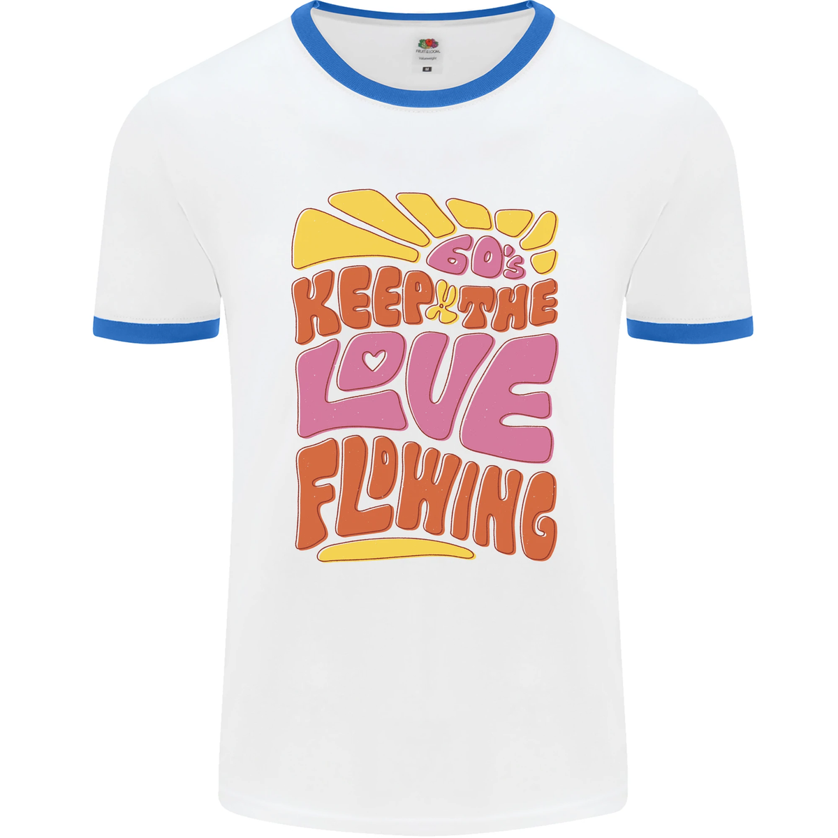 60s Keep the Love Flowing Funny Hippy Peace Mens Ringer T-Shirt | eBay