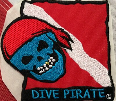 scuba patch diving equipment novelty  gift snorkel jacket beach DIVE PIRATE 747