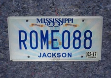 2017 MISSISSIPPI Vanity License Plate - ROMEO 88