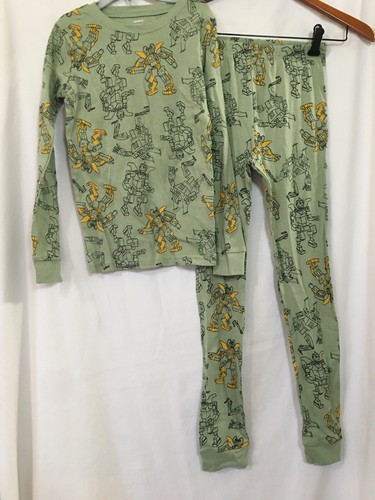 New Carter's Boys Robot Pajama set Snug Fit Green 4,8,10,12,14 - Picture 2 of 4
