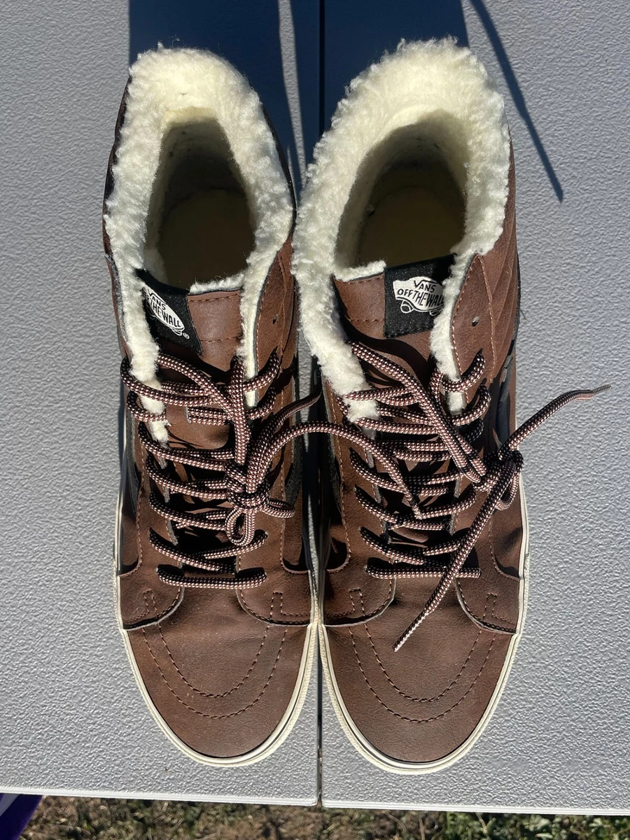 Vans sk8 clearance hi leather fleece