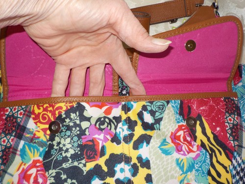 "Bolso de Hombro Grande Lily Bloom Keisha Coho Romántico Patchwork Nuevo con Etiquetas 12,5"" X 11,5" - Imagen 5 de 21