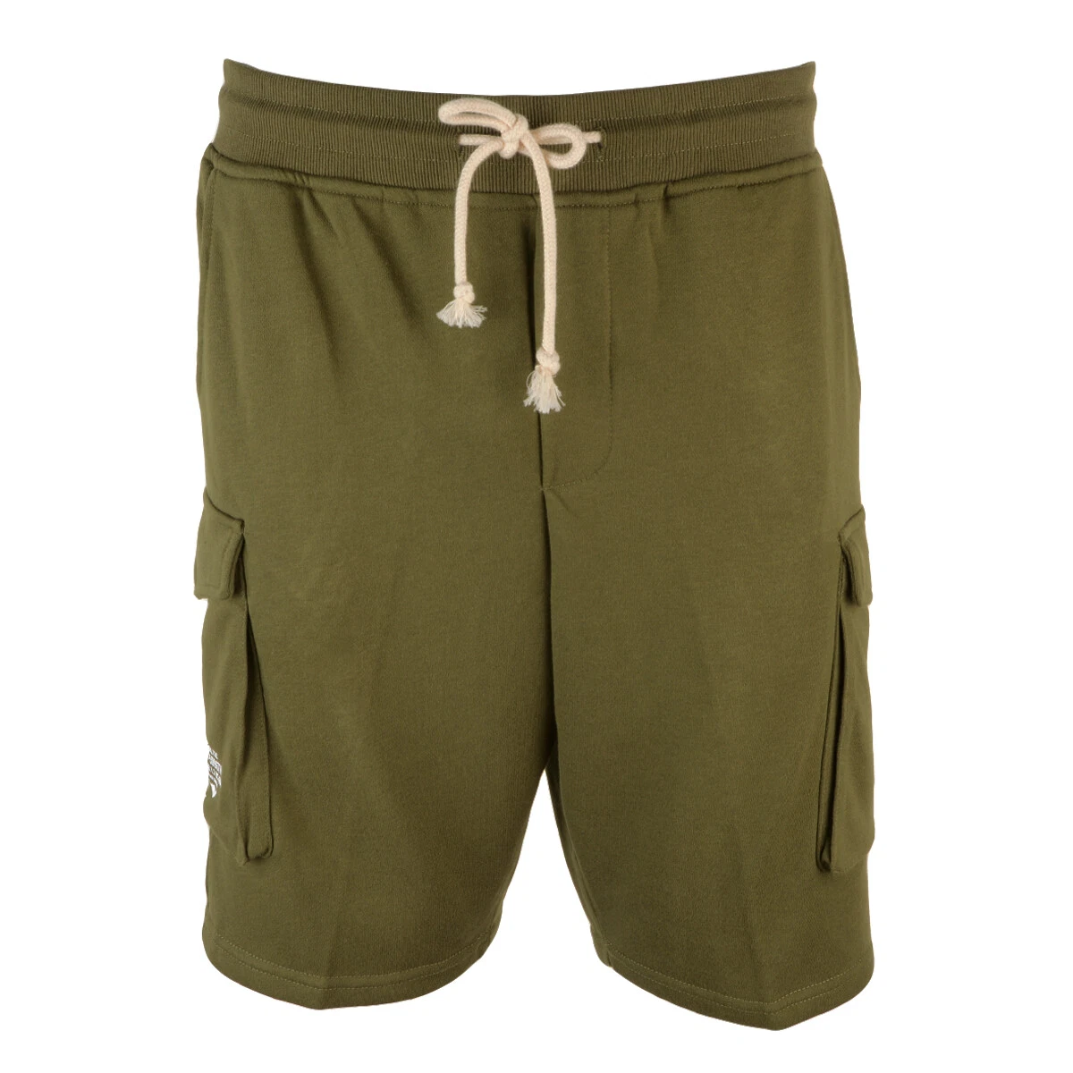US Style Cotton Sweatshorts Olive Drab -Elasticated Cargo Style Shorts + Pockets