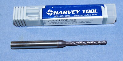 New Harvey Tool High Performance Carbide Drill 3.048mm (.120'')Dia. x 1.181'' LOF