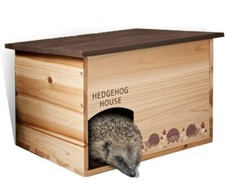 Hedgehog Hut House, Wooden Hedgehog House, Hedgehogs Wildlife, 45 x 34 x 28.5cm