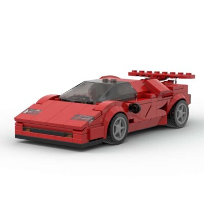MOC LEGO Car: Lamborghini Countach Red Speed Champions style Fast Shipping Gift