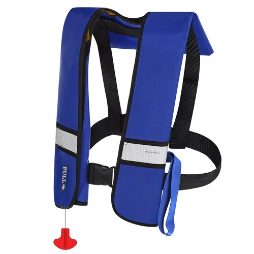 Automatic Inflatable Life Vest Adult Jacket with Reflective Sheet PFD 150N Blue
