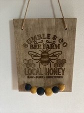 Wooden Bumble  Co Bee Farm sign