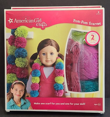 American Girl Doll Crafts Pom-Pom Scarves Kit NIB 1 For You & 1 For Your Doll
