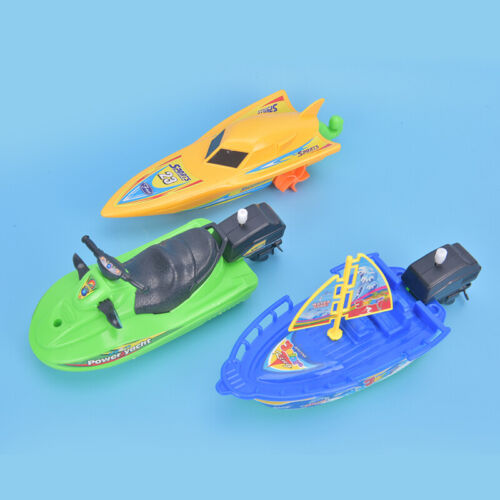 1Pc Speed Boat Ship Wind Up Toy Float In Water Kids Toys Children Boys Gifts; - Photo 1/16