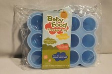 Silicone Baby Food Processor Freezer Tray w Lid. 12 2.5 oz Compartments. New