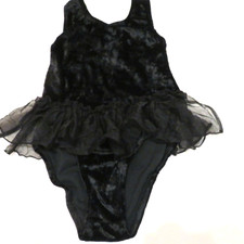 Girls Rhythms Dance Designs Ballet Costume Tutu Dress Black Velvet Size 8-10