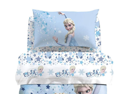 Completo Lenzuola Frozen Dream Elsa Azzurro Una Piazza Caleffi Disney - Foto 1 di 3