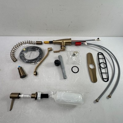 Moen Nolia Pull Down Kitchen Faucet w Soap Dispens Brushed Bronzed Gold 87886BZG