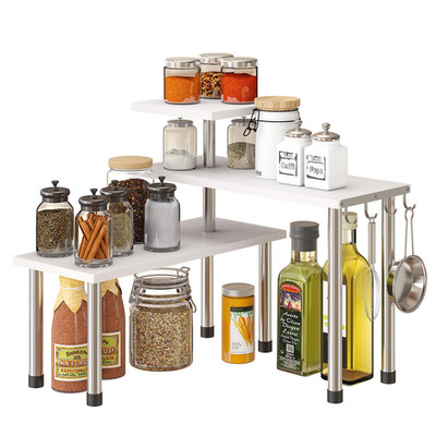 Ghwie Corner Shelf Organizer 3 Tier Bamboo Kitchen Countertop Rack For Living