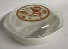 Vintage Pyrex Paradise Burgundy Red 684C B-3 Lid with 024 Opal Casserole Dish